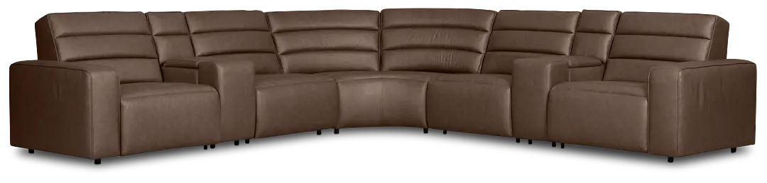 Sawyer Dark Brown Micro Large Dual Power Reclining Two-arm Sectional Sawyer Dark Brown Micro Large Dual Power Reclining Two-arm Sectional