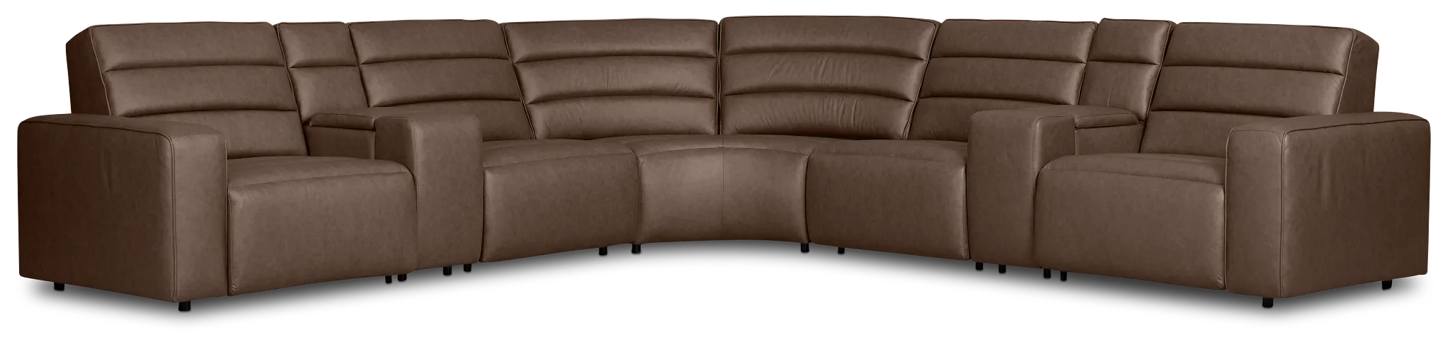 Sawyer Dark Brown Micro Large Dual Power Reclining Two-arm Sectional