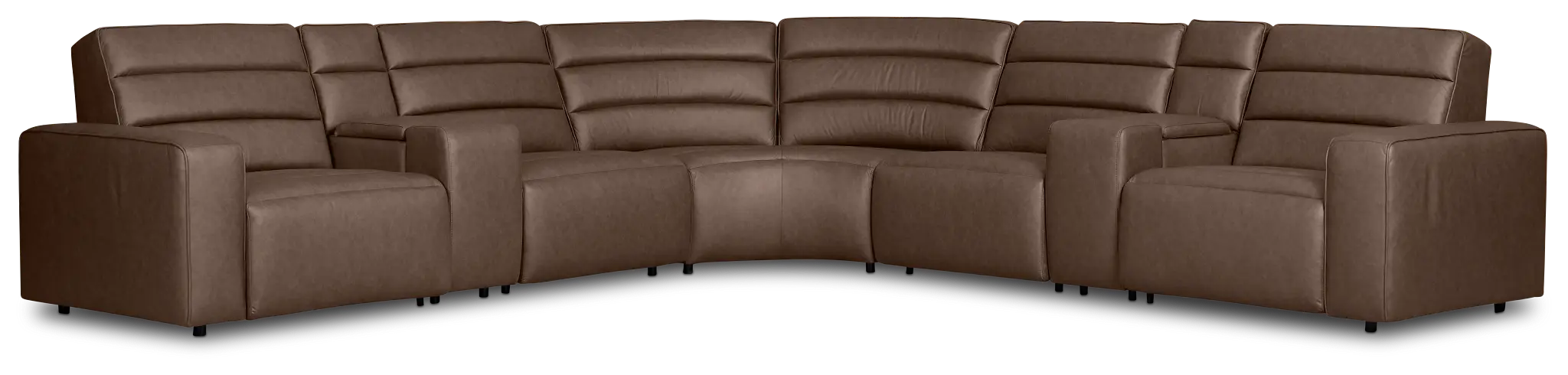 Sawyer Dark Brown Micro Large Dual Power Reclining Two-arm Sectional Sawyer Dark Brown Micro Large Dual Power Reclining Two-arm Sectional