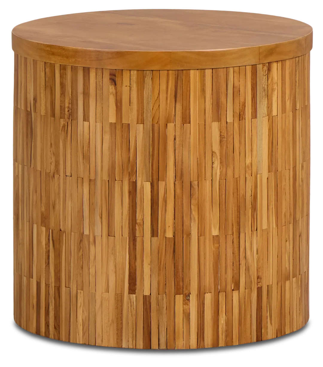 Haven Mid Tone Wood Round End Table