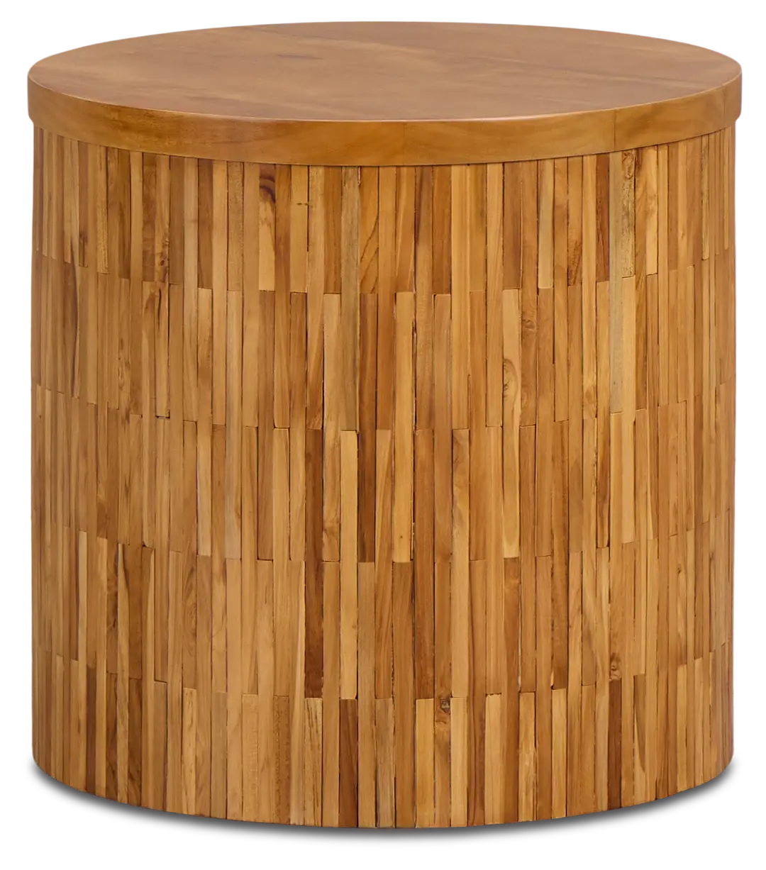 Haven Mid Tone Wood Round End Table Haven Mid Tone Wood Round End Table