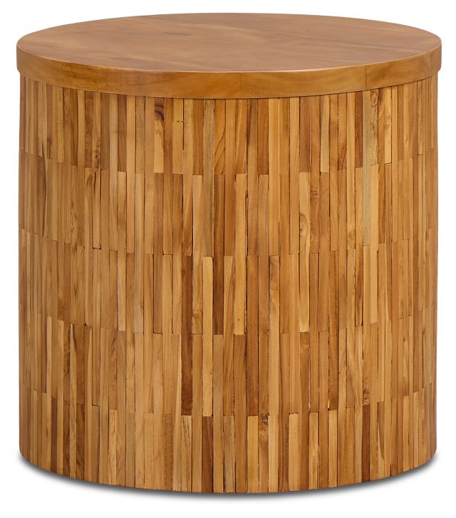 Haven Mid Tone Wood Round End Table