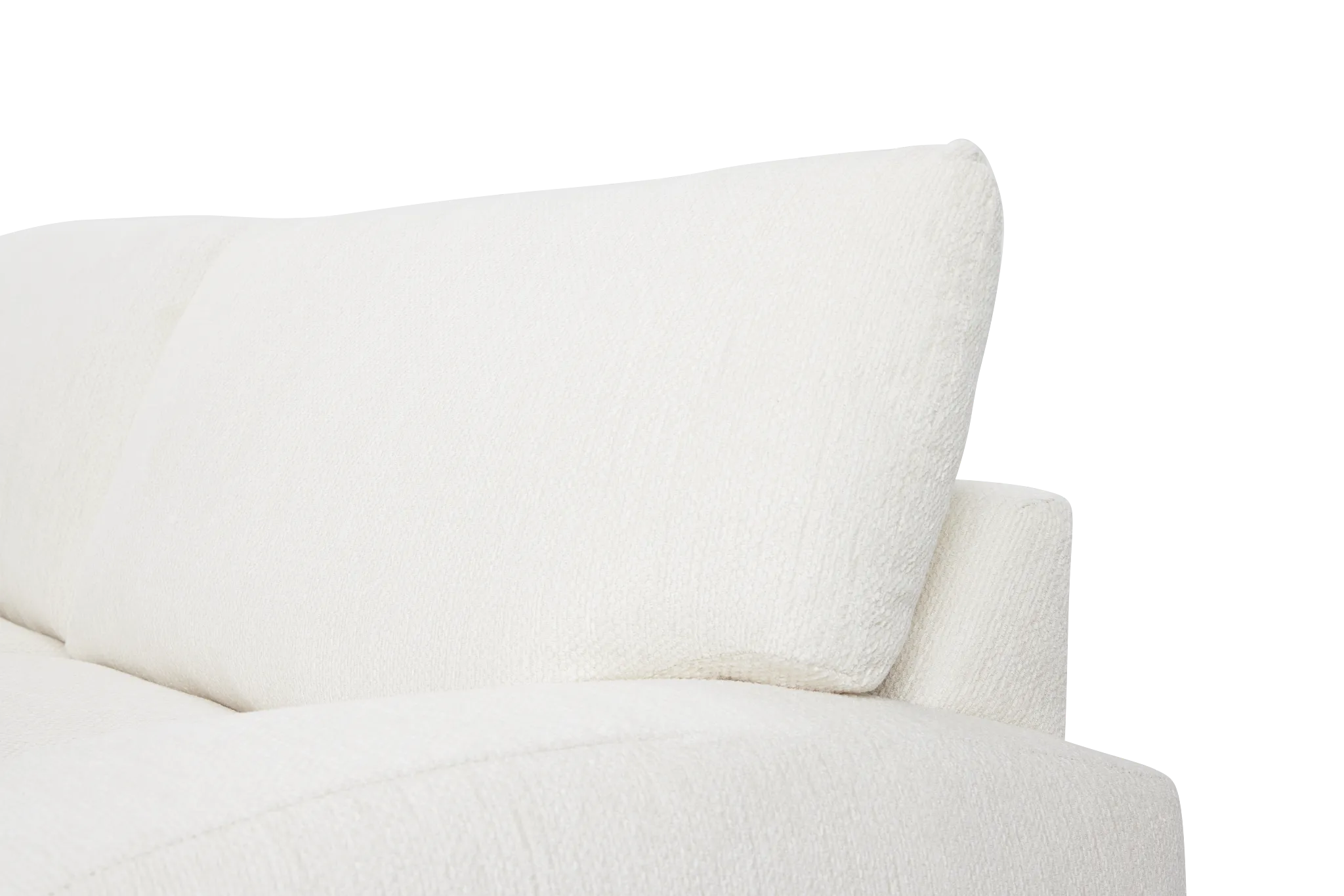 Alpha White Fabric Large Left Chaise Sectional