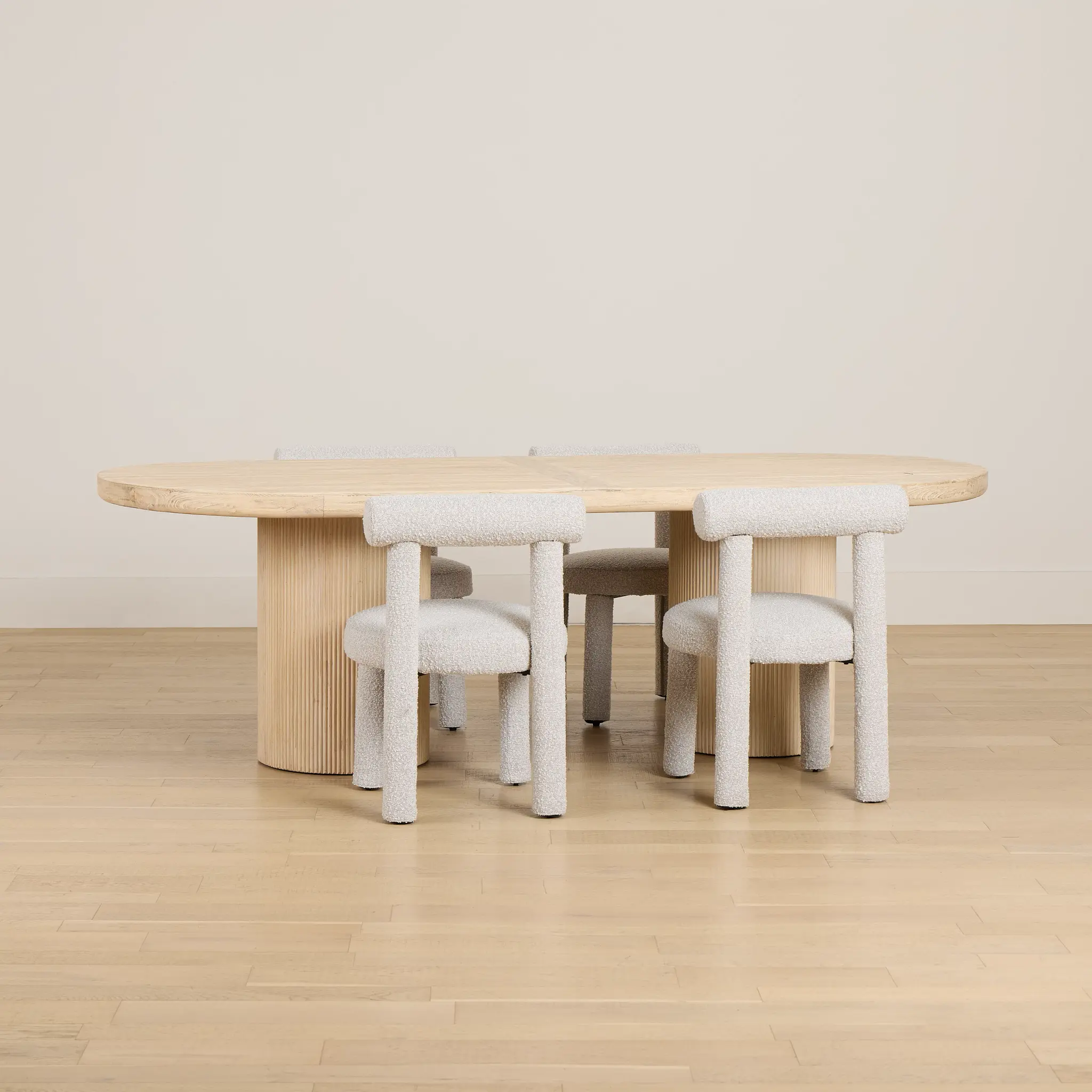 Clayton Light Tone Oval Table & 4 Upholstered Chairs Clayton Light Tone Oval Table & 4 Upholstered Chairs