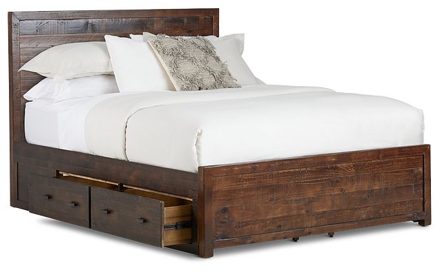 Seattle Dark Tone Wood Platform Storage Bed