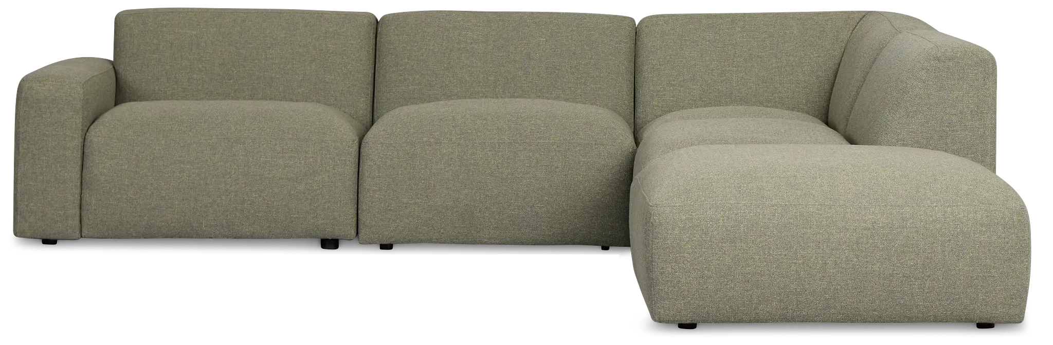 Baylor Green Fabric 5-piece Right Facing Bumper Sectional Baylor Green Fabric 5-piece Right Facing Bumper Sectional