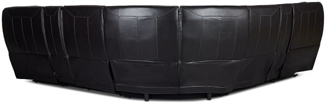 Casey Black Lthr/vinyl Large Triple Power Reclining Two-arm Sectional