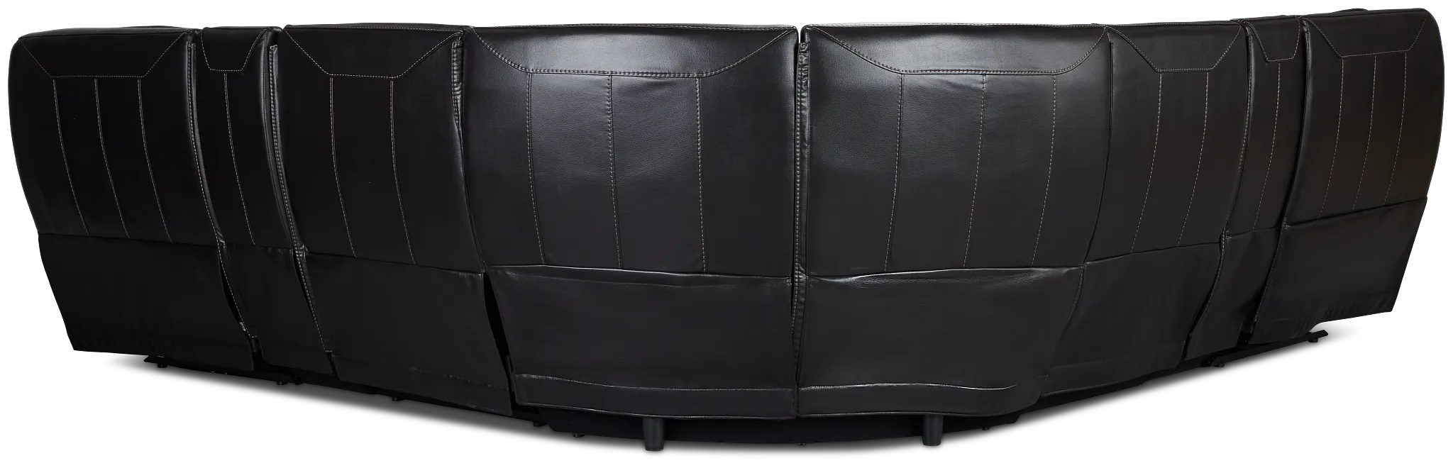 Casey Black Lthr/vinyl Large Triple Power Reclining Two-arm Sectional