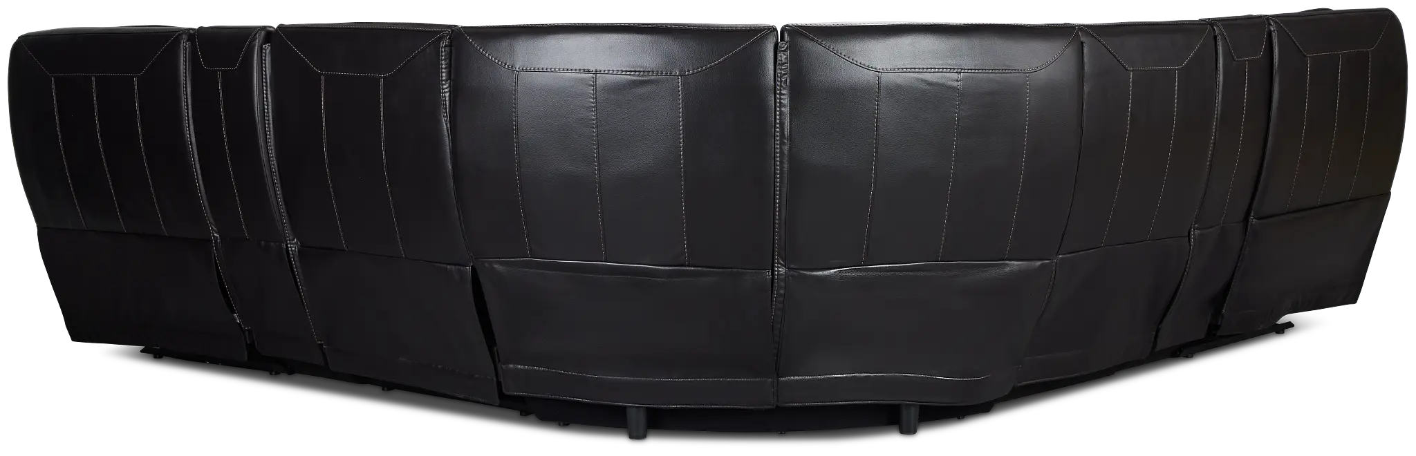 Casey Black Lthr/vinyl Large Triple Power Reclining Two-arm Sectional Casey Black Lthr/vinyl Large Triple Power Reclining Two-arm Sectional