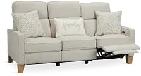 Bayside Light Beige Fabric Power Reclining Sofa