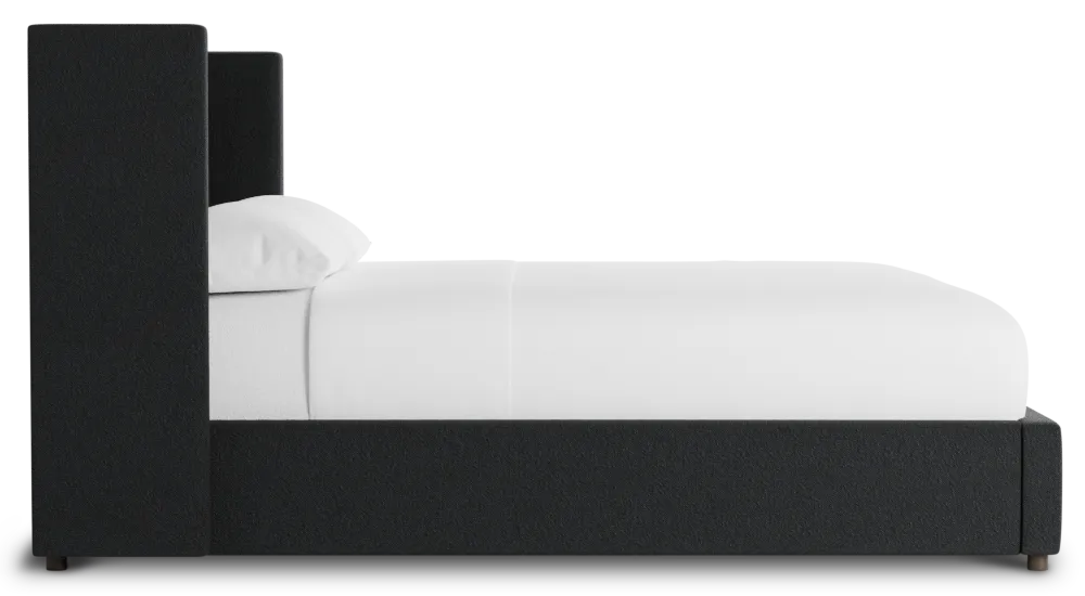 Captiva Elite Black 48" Upholstered Shelter Bed