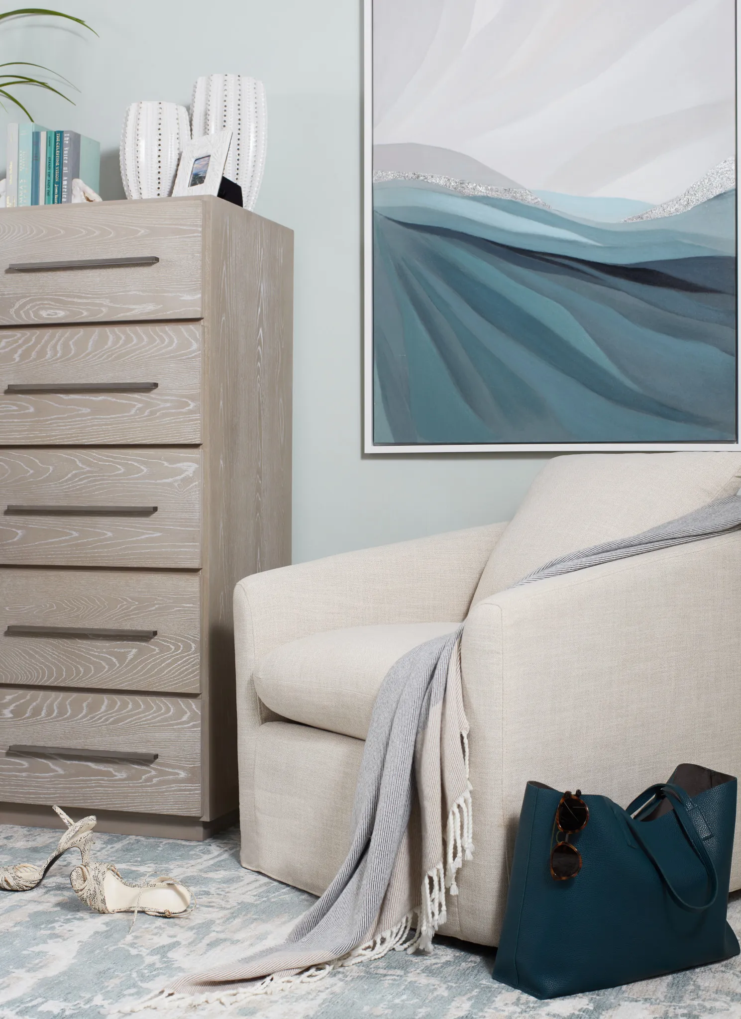 Willow Light Beige Fabric Swivel Chair