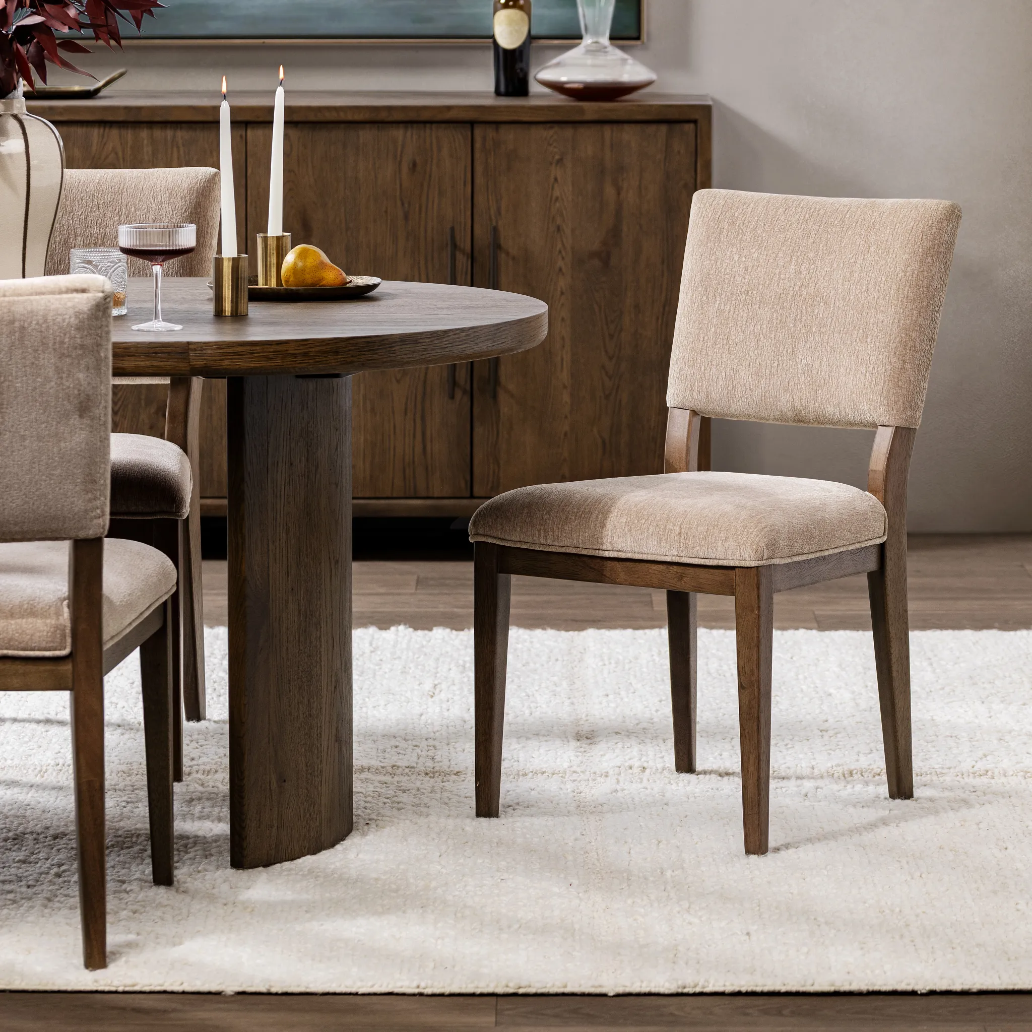 Elena Beige Set Of 2 Upholstered Side Chair
