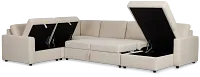 Addie Beige Fabric Medium Right Chaise Storage Sleeper Sectional