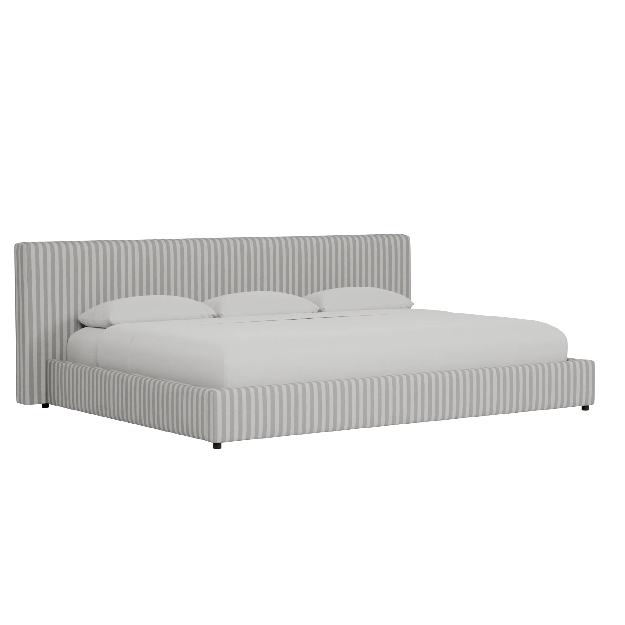 Grayton Sea Lane Light Gray 44" Upholstered Platform Bed