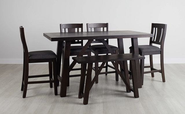 Cash Gray High Table, 4 Barstools & High Bench (0)