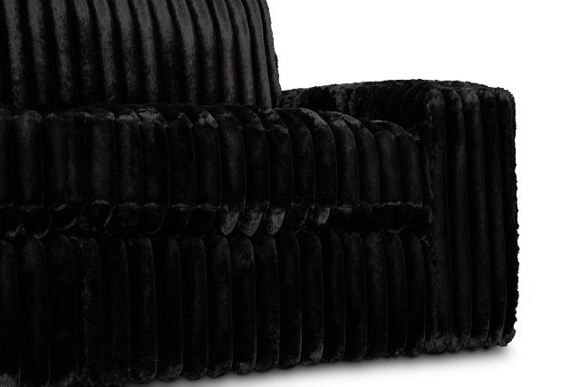 Teddy Black Fabric Large Left Chaise Sectional