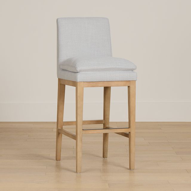 Willow Light Gray Fabric 30" Upholstered Barstool