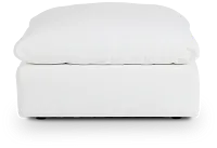 Grant White Fabric Ottoman