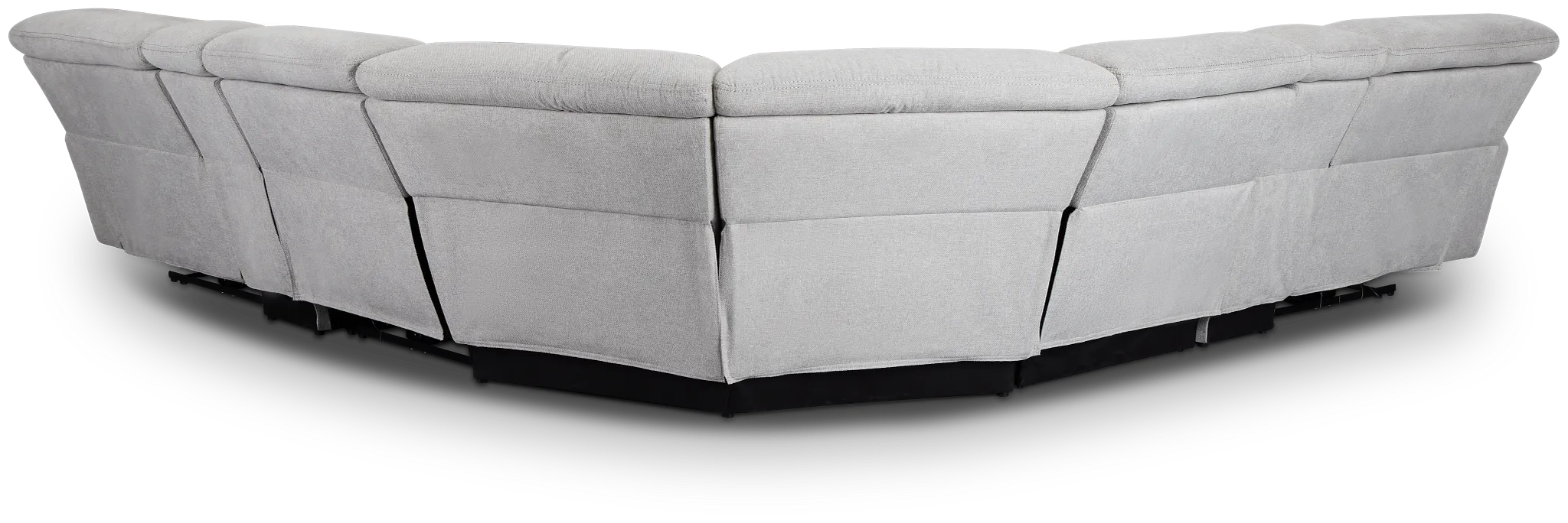 Callum Light Gray Fabric Large Triple Power Reclining Two-arm Sectional