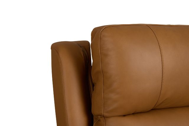 Summit Light Brown Lthr/vinyl Power Reclining Sofa W/ Power Headrest