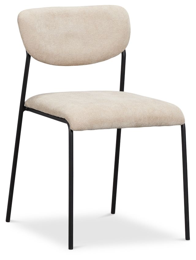 Lynden Beige Metal Upholstered Side Chair
