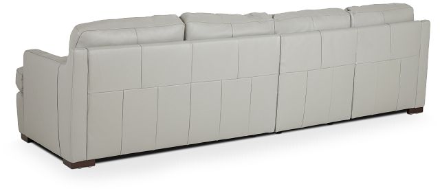 Amari Gray Leather Small Left Chaise Sectional