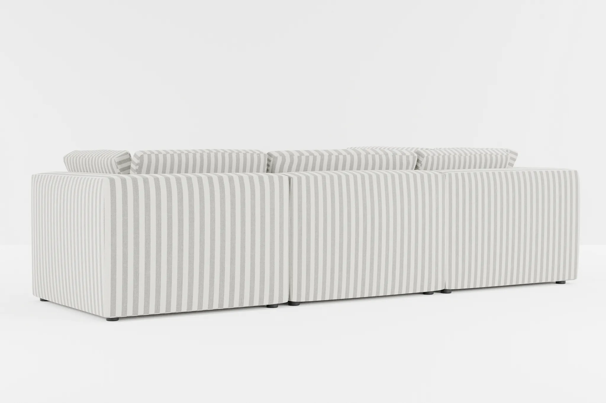 Destin Sea Lane Dark Gray Fabric 5pc Bumper Sectional