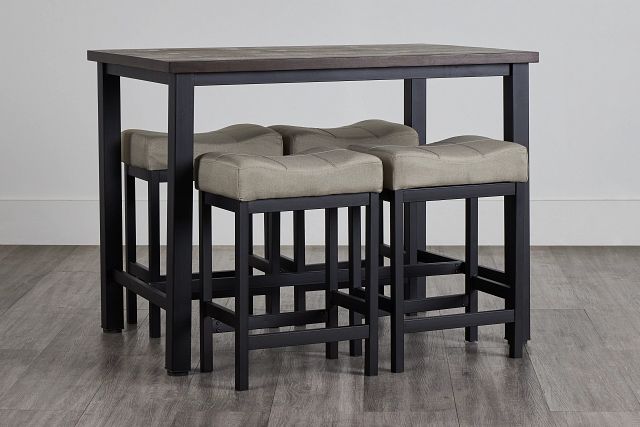Roland Light Tone High Table & 4 Stools