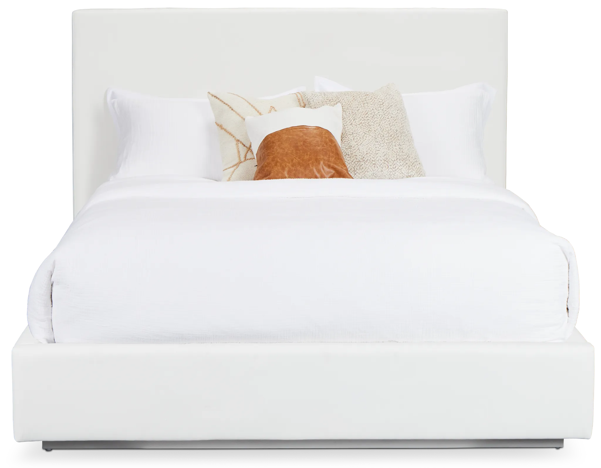 Haven White Uph Platform Bed