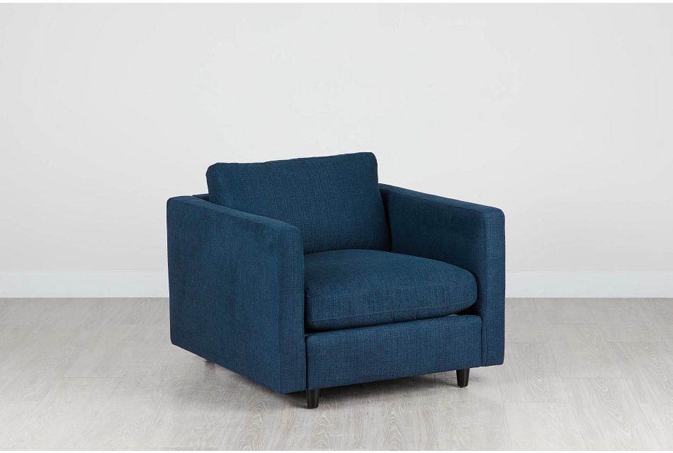 Simone Dark Blue Fabric Chair Living Room Chairs City Furniture