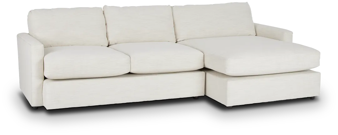 Noah Ivory Fabric Small Right Chaise Sectional