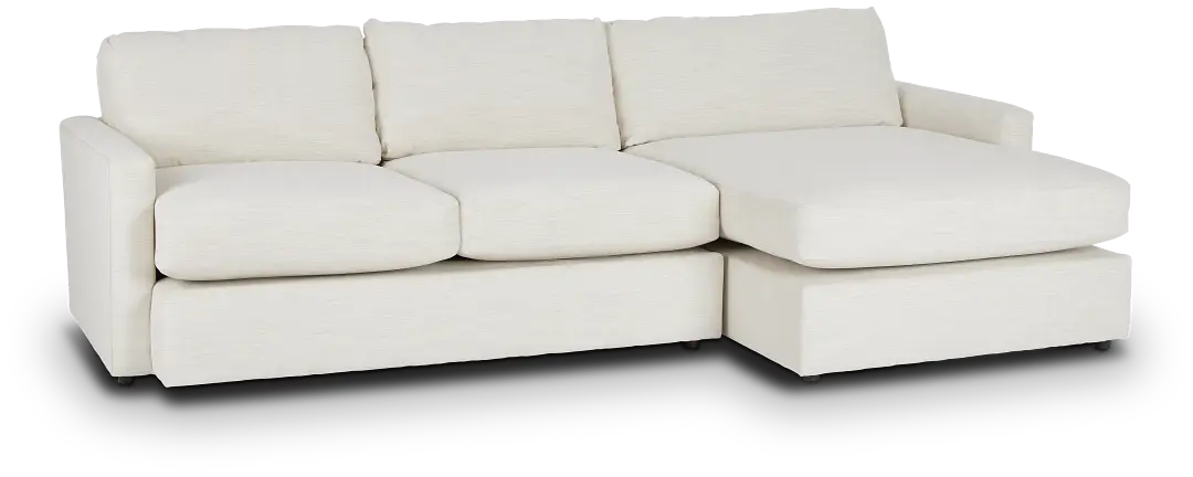 Noah Ivory Fabric Small Right Chaise Sectional Noah Ivory Fabric Small Right Chaise Sectional
