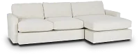 Noah Ivory Fabric Small Right Chaise Sectional