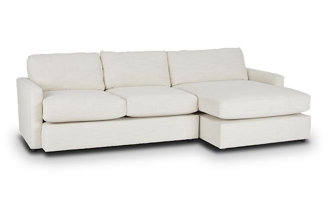 Noah Ivory Fabric Right Chaise Sectional