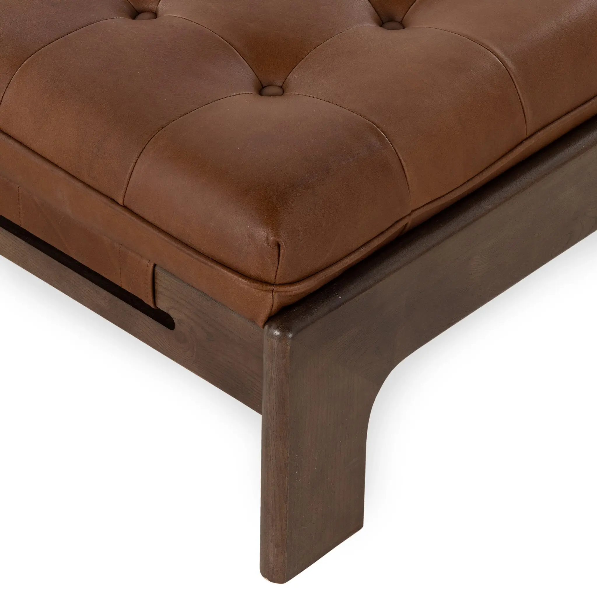 Four Hands Ferda Brown Leather Cocktail Ottoman Four Hands Ferda Brown Leather Cocktail Ottoman