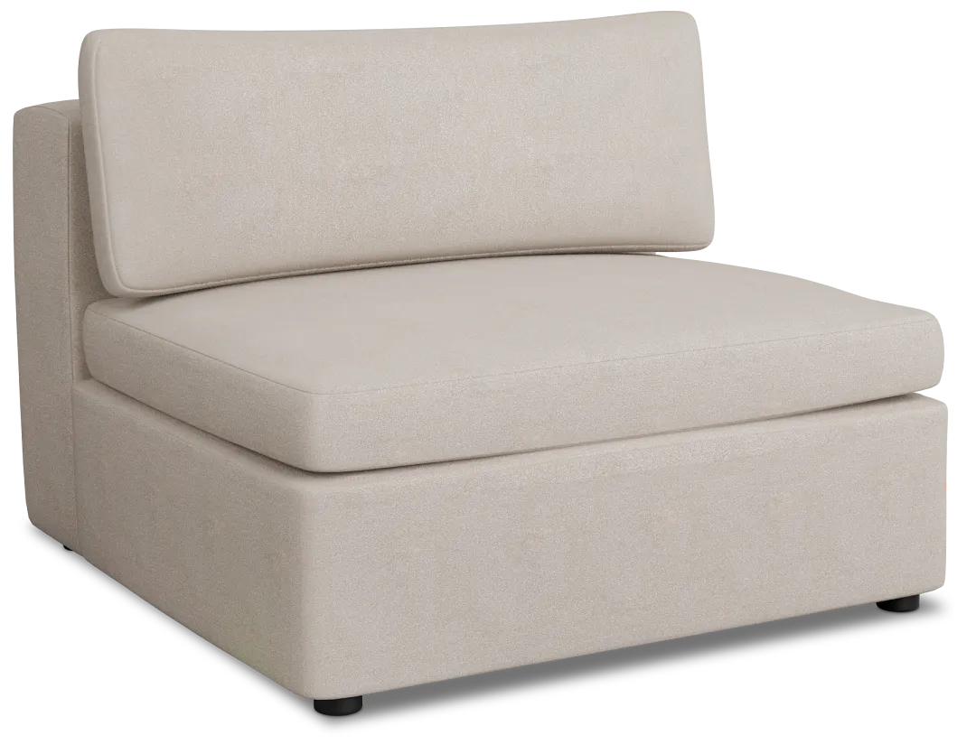 Destin Sutton Beige Fabric Armless Chair