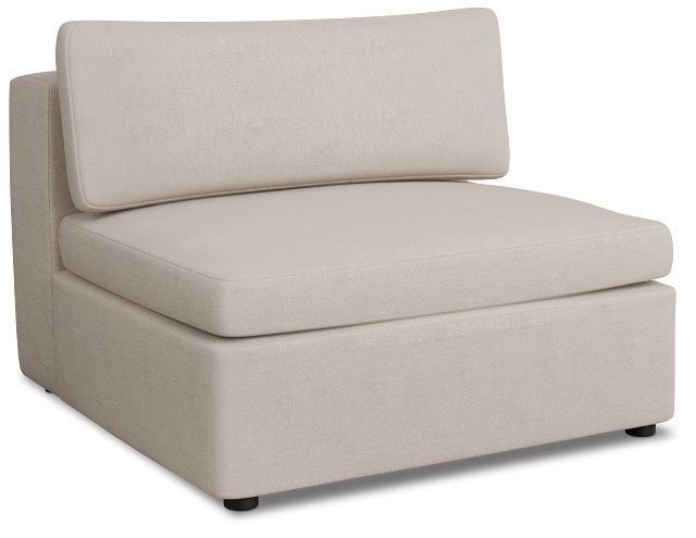Destin Sutton Beige Fabric Armless Chair