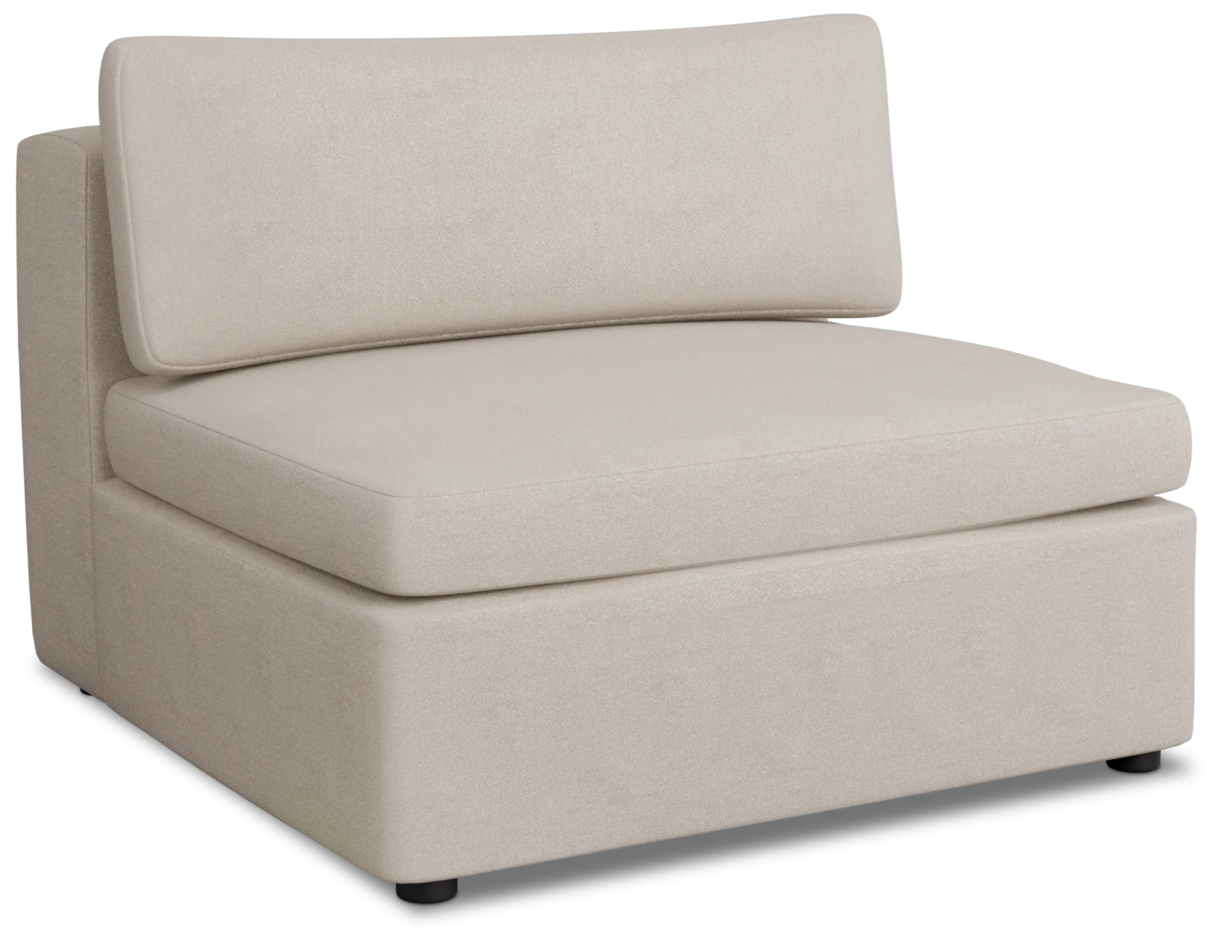 Destin Sutton Beige Fabric Armless Chair