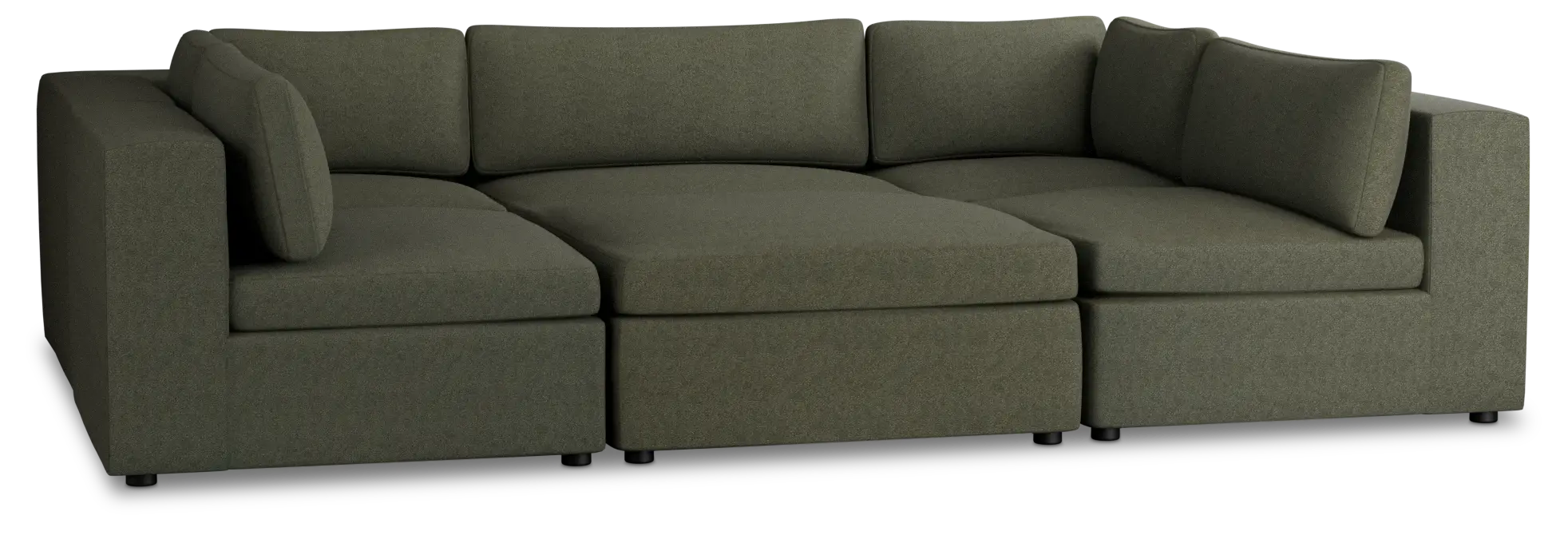 Destin Sutton Green Fabric 6-piece Pit Sectional Destin Sutton Green Fabric 6-piece Pit Sectional