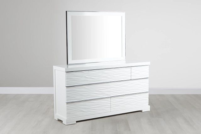 Ocean Drive White Dresser & Mirror