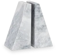 Ludo White Marble Bookends