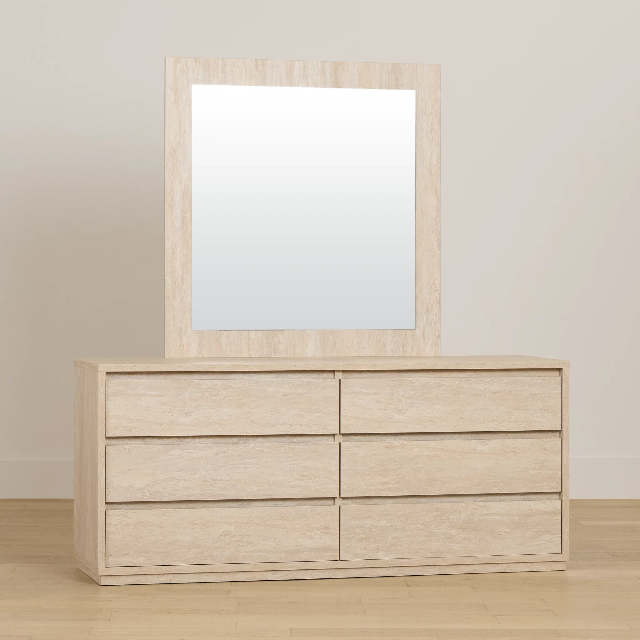 Malta Light Gray Dresser & Mirror