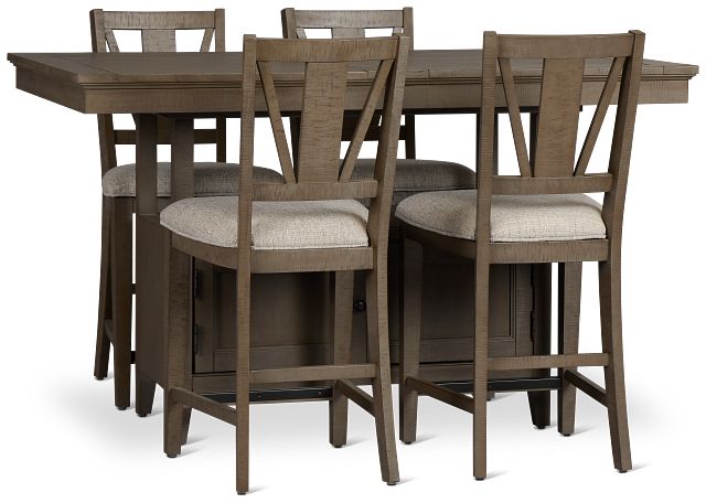 Heron Cove Light Tone High Table & 4 Barstools