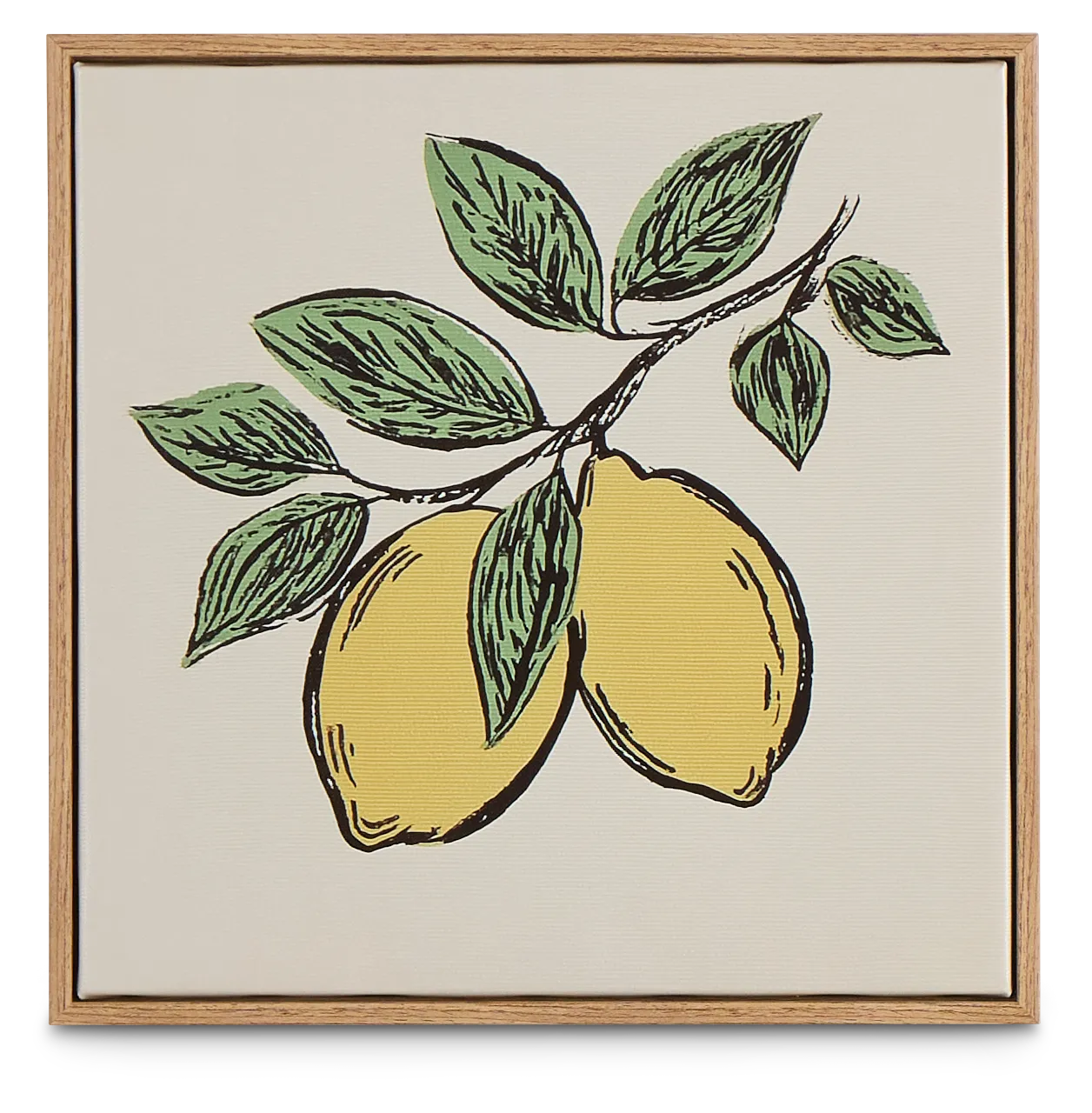 Suny Beige Framed Canvas Wall Art