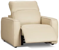 Tidal Beige Lthr/vinyl Power Recliner