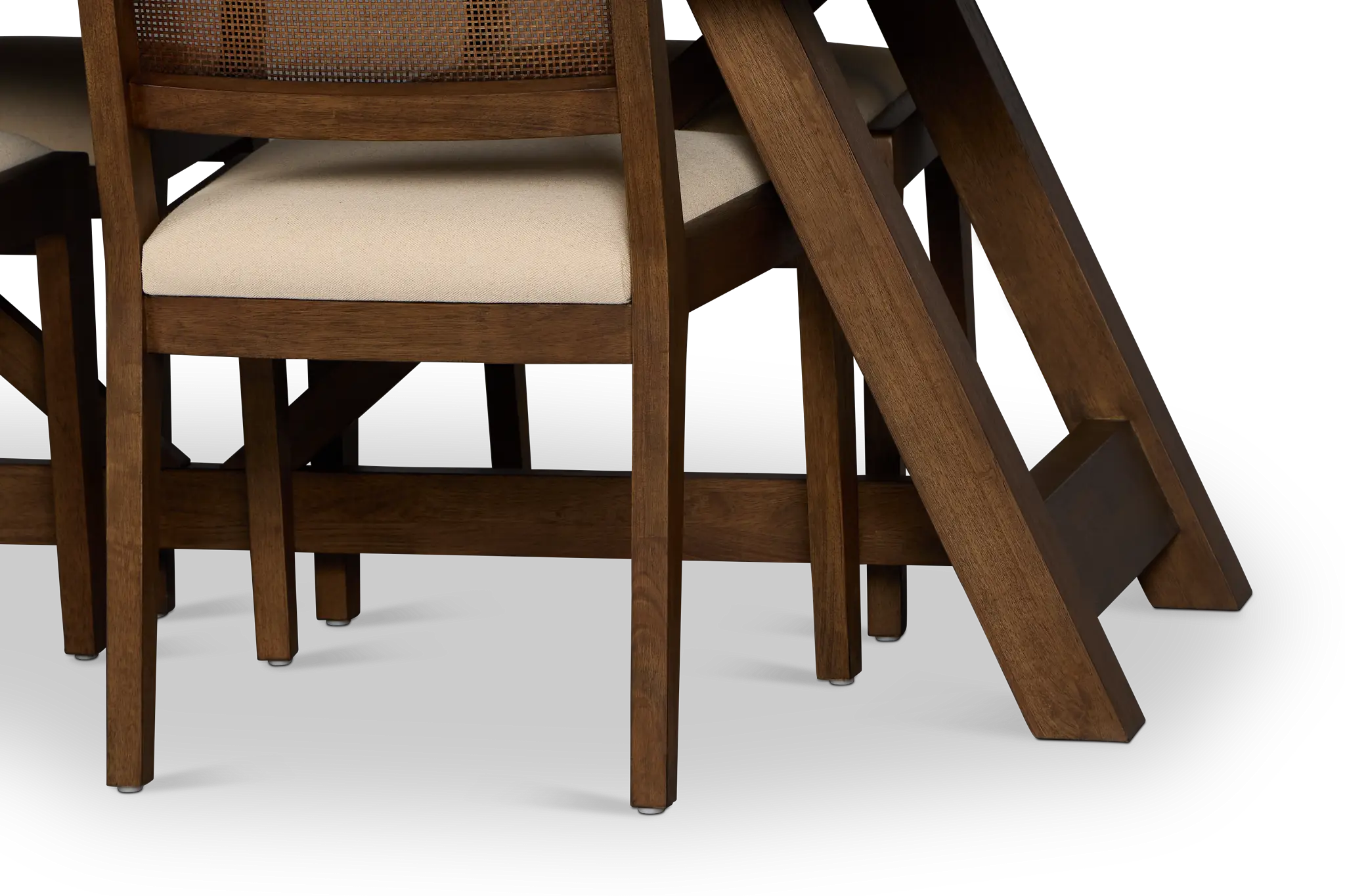 Pacific Mid Tone Trestle Table & 4 Upholstered Chairs Pacific Mid Tone Trestle Table & 4 Upholstered Chairs