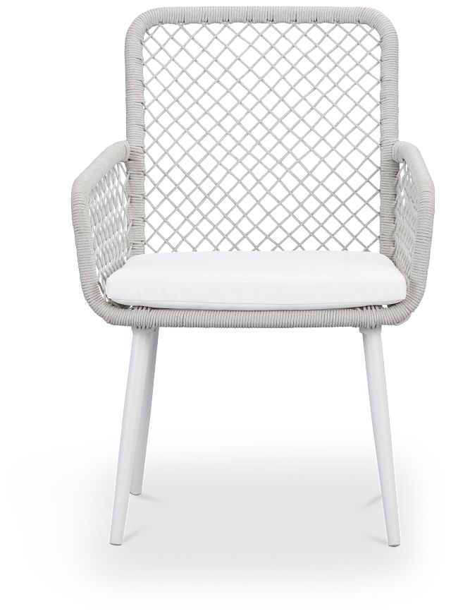 Andes White Woven Side Chair