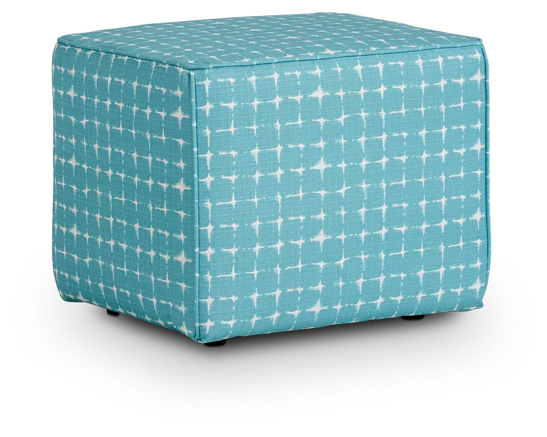 Neptune Teal Indoor/outdoor Accent Ottoman