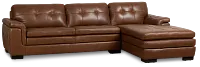 Braden Medium Brown Leather Right Chaise Sectional